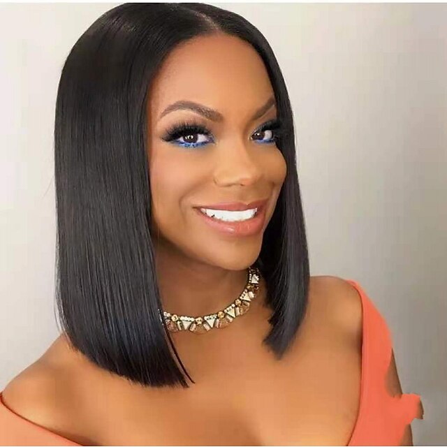 

Human Hair Lace Front Wig Free Part style Brazilian Hair Deep Wave Black Wig 130% Density Classic Women Fashion Women's Short Long Medium Length Human Hair Lace Wig