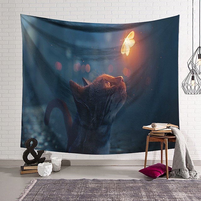 Home & Garden Home Decor | Cat Wall Tapestry Art Decor Blanket Curtain Hanging Home Bedroom Living Room Decoration Polyester - T