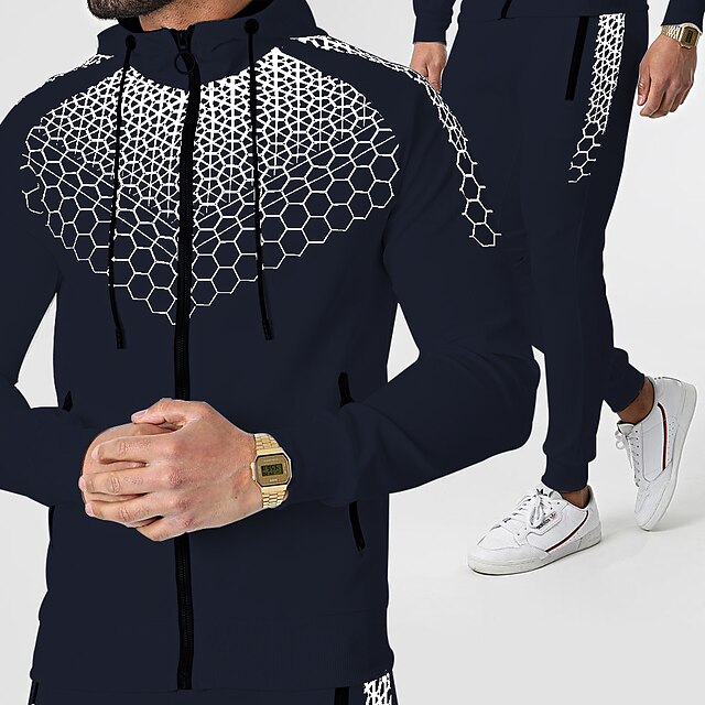 Sports & Outdoors Running, Jogging & Walking | Mens 2 Piece Full Zip Tracksuit Sweatsuit Casual Athleisure Winter Long Sleeve Th