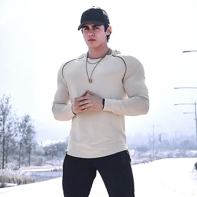 Sports & Outdoors Running, Jogging & Walking | Mens Long Sleeve Workout Tops Sweatshirt Sweatshirt Top Summer Breathable Sweat w