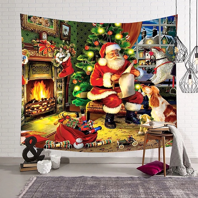 Home & Garden Home Decor | Christmas Santa Claus Holiday Party Wall Tapestry Art Decor Blanket Curtain Hanging Home Bedroom Livi