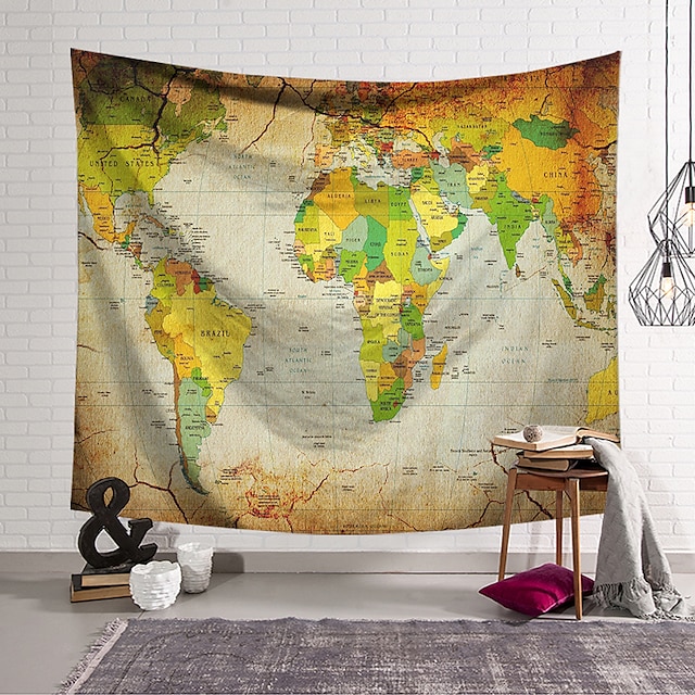 Home & Garden Home Decor | World Map Wall Tapestry Art Decor Blanket Curtain Hanging Home Bedroom Living Room Decoration Polyest