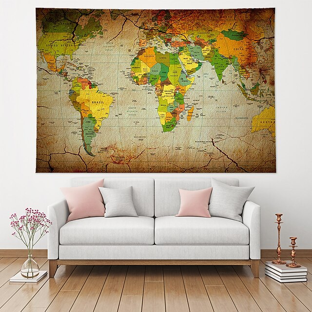 Home & Garden Home Decor | World Map Wall Tapestry Art Decor Blanket Curtain Hanging Home Bedroom Living Room Decoration Polyest