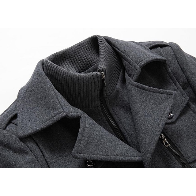 High Quality Men Coats Autumn Winter Solid Color Men's Wool Jacket