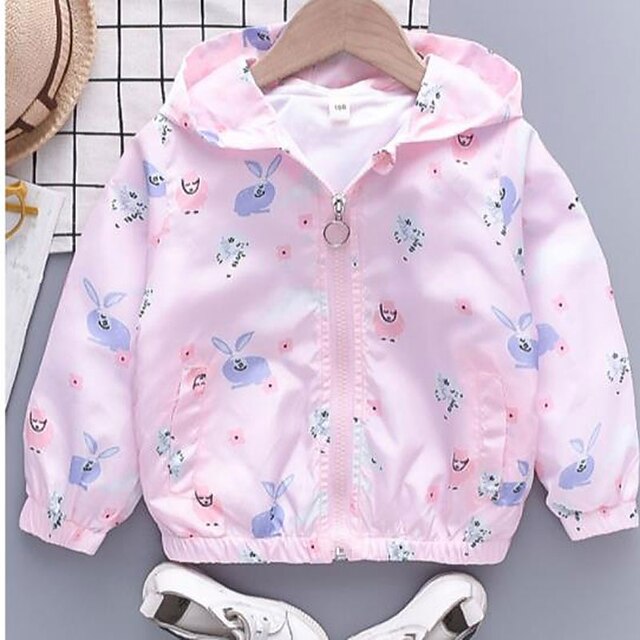 Baby & Kids Girls Clothing | Kids Toddler Girls Cardigan Long Sleeve Animal Zipper Pocket Pale Pink Cotton Children Tops Fall Sp