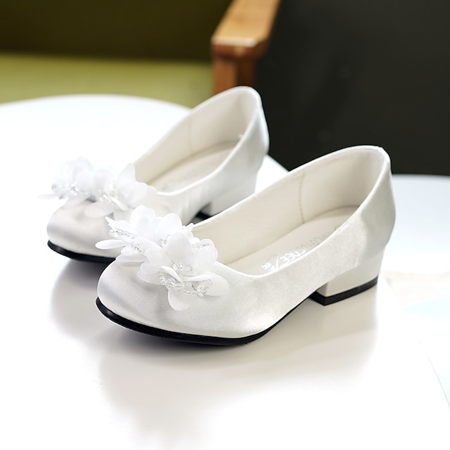 Shoes & Bags Kids Shoes | Girls Heels Flower Girl Shoes Princess Shoes Satin Little Kids(4-7ys) Big Kids(7years +) Wedding Party