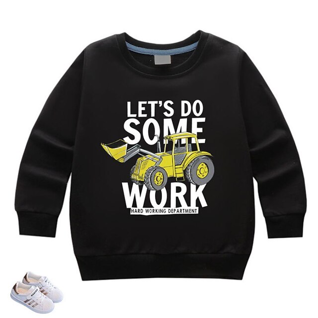 Baby & Kids Boys Clothing | Kids Boys Sweatshirt Long Sleeve Green White Black Cartoon Letter Cotton Active Cool 3-10 Years / Fa