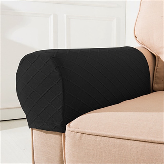  Fundas para reposabrazos de sillas, color burdeos, para sofás, fundas para brazos de sofá, fundas de spandex y jacquard, protectores de muebles antideslizantes, fundas de sillón lavables para sillón