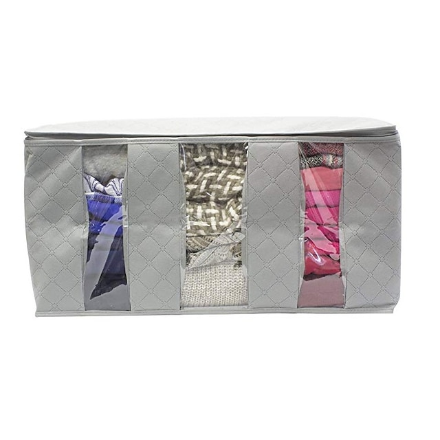 Home & Garden Home Decor | Large Capacity Clothes Storage Bag Organizer with Reinforced Handle Thick Fabric for Comforters Blank