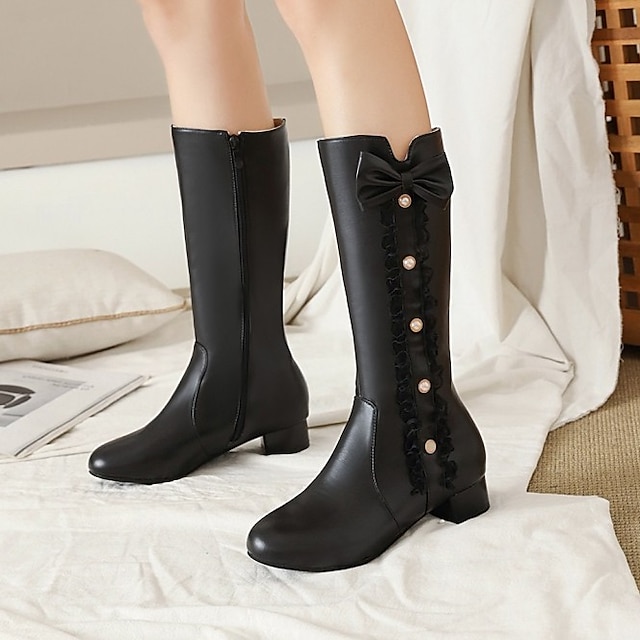  Fille Bottes du quotidien Bottes décontractées Bottes mi-mollet Chaussures d'école Polyuréthane Décontracté / Quotidien Bottes de mode Grands enfants (7 ans et +) Petits enfants (4-7 ans) Ecole