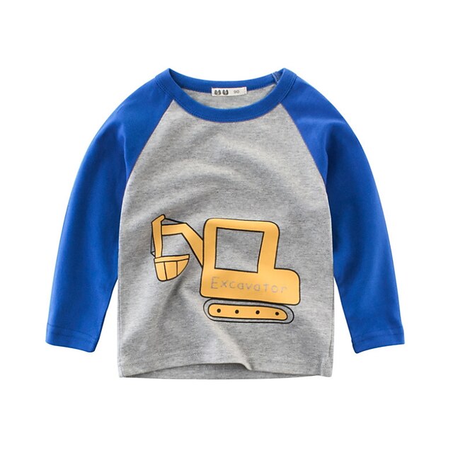 Baby & Kids Boys Clothing | Kids Boys Sweatshirt Long Sleeve Cartoon Car Yellow Gray White Children Tops Fall Spring Active Fash