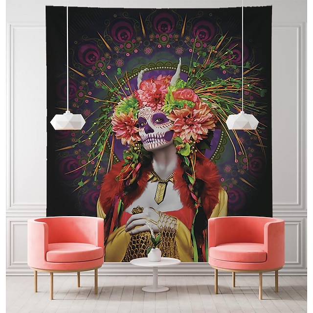 Home & Garden Home Decor | El Día de los Muertos Wall Tapestry Art Decor Blanket Curtain Hanging Home Bedroom Living Room Decora