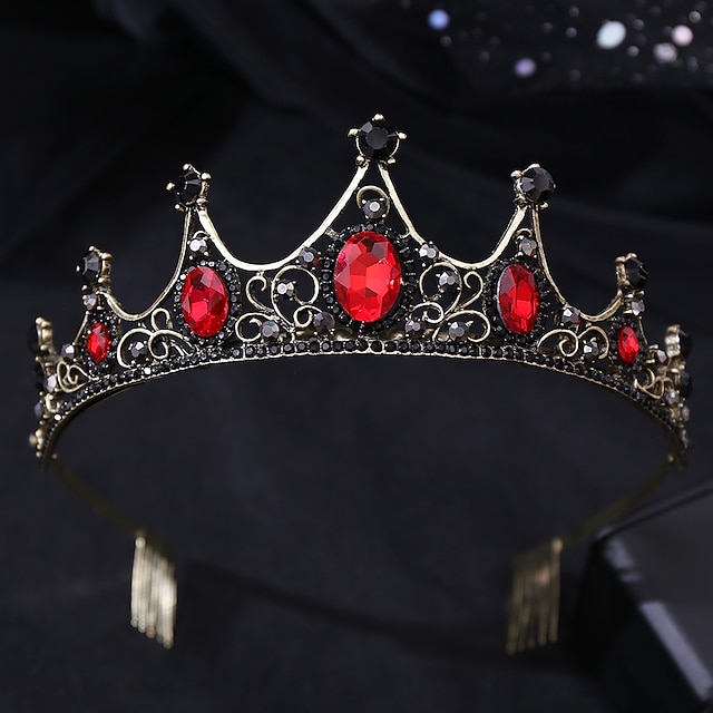  couronne de reine baroque ornée de bijoux - couronnes et diadèmes de jubilé de platine en strass pour femmes, accessoires de cheveux de fête costumée avec pierres précieuses, elizabeth