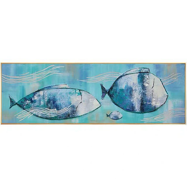 Oil Painting Handmade Hand Painted Wall Art Modern Abstract Fish Family Home Decoration Decor Rolled Canvas No Frame Unstretched 8