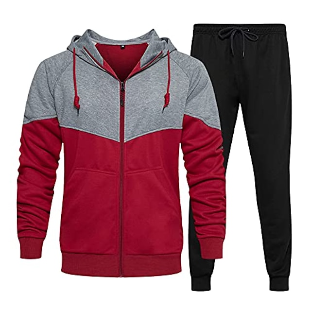  mens tracksuit set bottoms tops with zip pockets men's full tracksuits for men sport suit for football sport gym running jogging lightweight comfortable durable