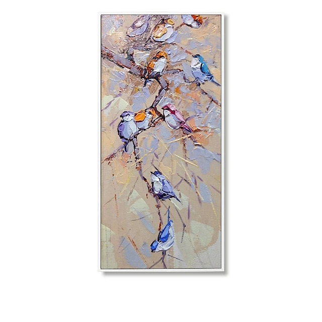 Home & Garden Wall Art | Oil Painting Handmade Hand Painted Wall Art Vertical Modern Abstract Bird On The Branch Home Decoration