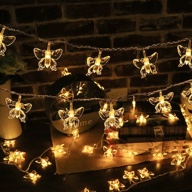10/40LED FIOCCO di NEVE LED Luce String Fairy A BATTERIA Natale Festa Decorazione HOT 