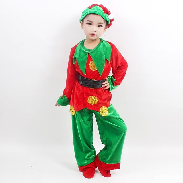 Toys & Hobbies Cosplay & Costumes | Santa Suit Cosplay Costume Boys Kids Special Christmas Christmas Polyester Top / Pants / Hat