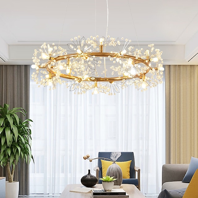 40/60 cm cerchio design lampada a sospensione metallo stile moderno elegante stile floreale finiture verniciate elettrolitiche led stile nordico 220-240v