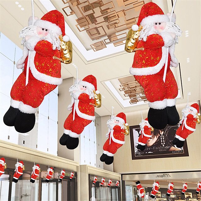 Home & Garden Home Decor | Merry Christmas 30/40/50cm Santa Claus Climbing Rope Doll Pendant Christmas Tree Ornament Xmas Decora