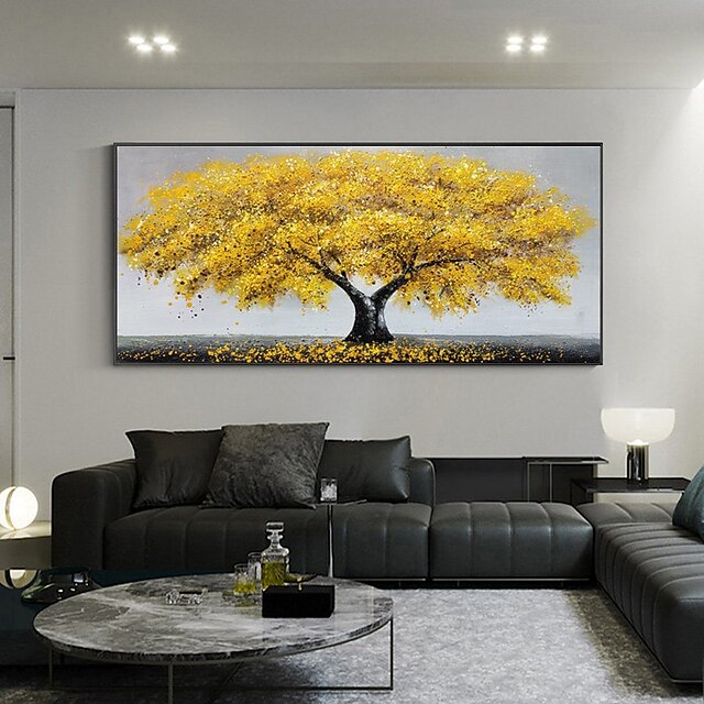 Home & Garden Wall Art | Oil Painting Handmade Hand Painted Wall Art Abstract PlantGolden Tower Tree Home Decoration Decor Stret