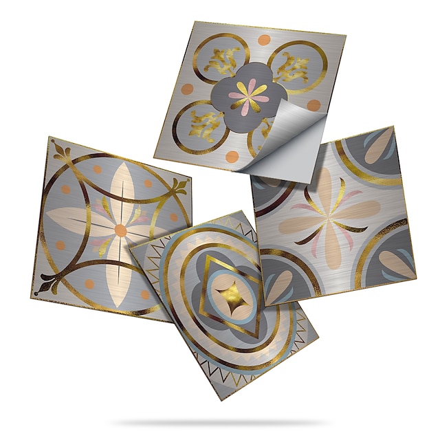  матовая серебряная фольга золотые серые марокканские плитки наклейки самоклеющиеся кухонные настенные наклейки металлическая текстура плитка настенные наклейки