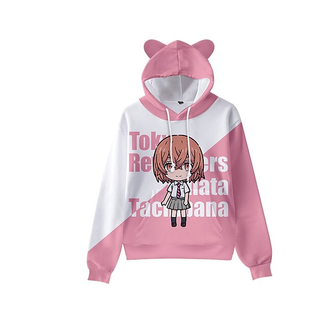 Toys & Hobbies Cosplay & Costumes | Inspired by Tokyo Revengers Tachibana Hina Hoodie Anime Polyster Anime 3D Cat Ear Harajuku H