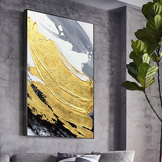 Home & Garden Wall Art | Oil Painting Hand Painted Modern Nordic style Abstract Gold Wall Art Home Room Decoration Rolled Canvas