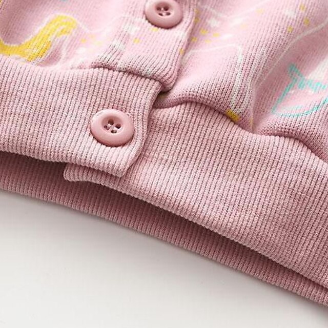 Baby & Kids Girls Clothing | Kids Girls Coat Parka Long Sleeve Pink Red Unicorn Animal Zipper Fall Winter Basic School 3-8 Years