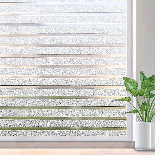 Glass Window Film Frosted Static Privacy Self Adhesive Film Anti-UV Opaque Decor Window Stickers for Bedroom Kitchen Office 100X45cm 11