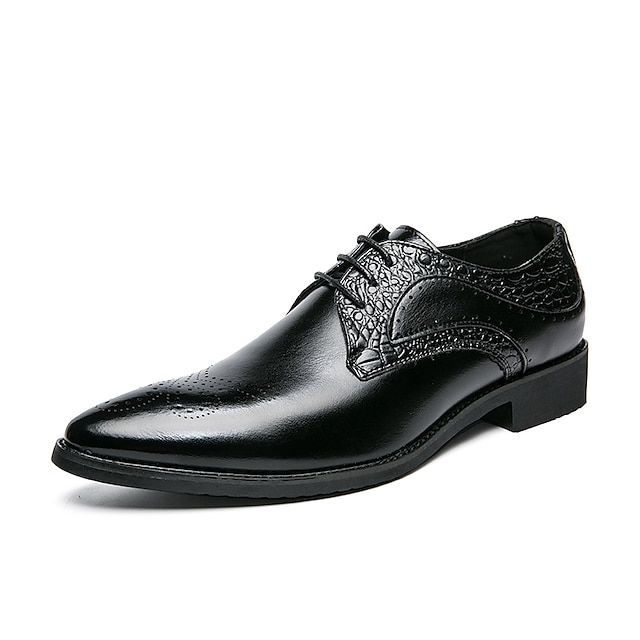 Shoes & Bags Mens Shoes | Mens Oxfords Business Classic British Wedding Office & Career PU Black Brown Fall Spring - XL21704