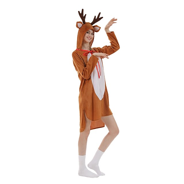 Toys & Hobbies Cosplay & Costumes | Adults Christmas Dress Kigurumi Pajamas Nightwear Reindeer Rudolph Onesie Pajamas polyester 