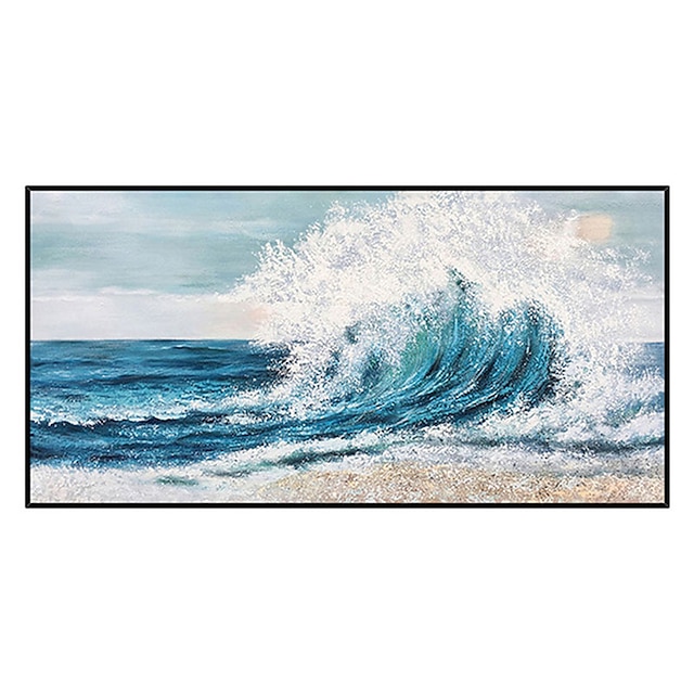 Home & Garden Wall Art | Oil Painting Handmade Hand Painted Wall Art Modern Waves Abstract Seascape Picture Home Decoration Deco