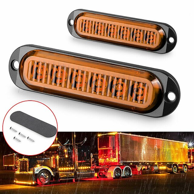 Pair White 4 LED Car Truck Strobe Light Bar Flash Emergency Warning Universal 