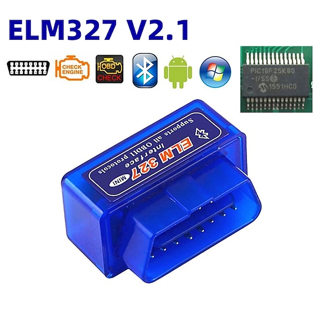 Elm327 Bluetooth Car Code Reader OBD2 V2.1 Mini OBD 2 Car Diagnostic ...