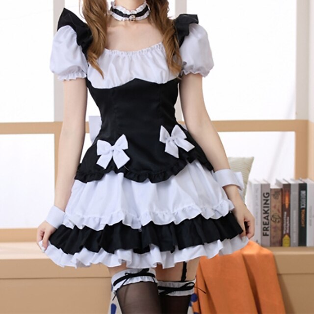 Toys & Hobbies Cosplay & Costumes | Lolita Maid Uniforms Lolita Cute Cosplay Costume Womens Japanese Cosplay Costumes Black Soli