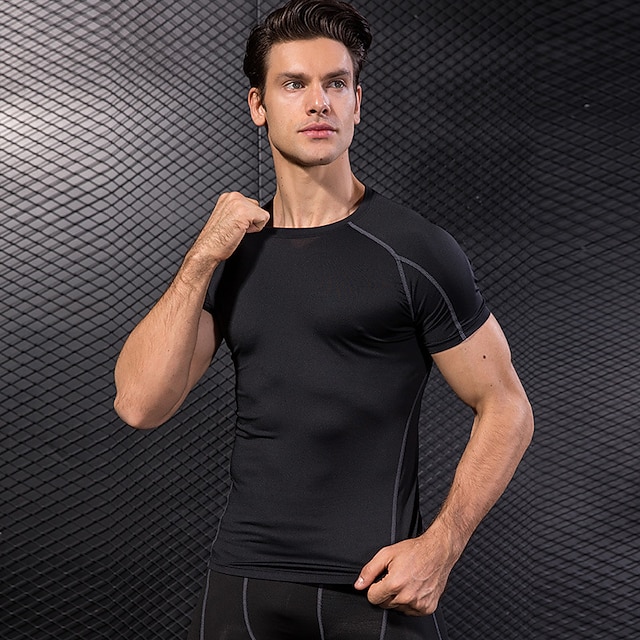 Musculation Shirts T Shirt Compression Musculation Tshirt de Yoga Homme Tee-shirt Sous ...