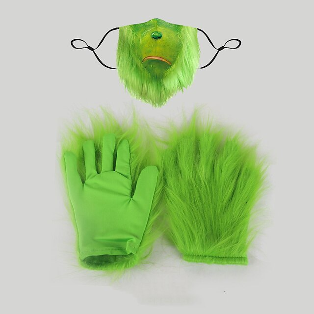 Toys & Hobbies Cosplay & Costumes | Grinch Gloves Mens Teen Costume Party Christmas Christmas Gloves / Womens / Mask / Mask - SN