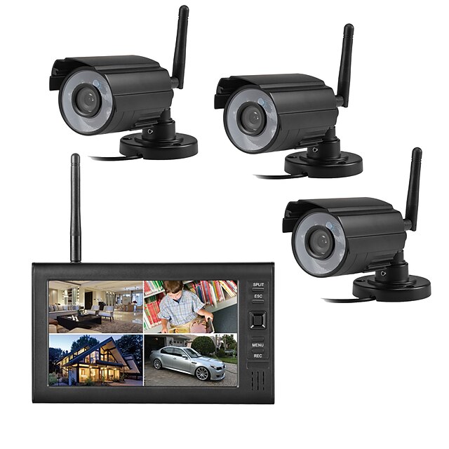  4CH Wireless CCTV System H.265 720P NVR 1MP Outdoor Video Recorder Camera Security System Video Surveillance Kit