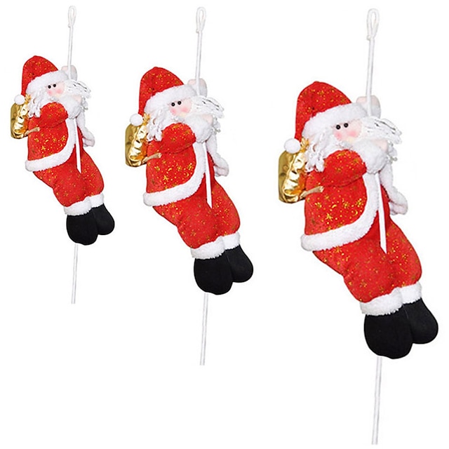 Home & Garden Home Decor | Merry Christmas 30/40/50cm Santa Claus Climbing Rope Doll Pendant Christmas Tree Ornament Xmas Decora