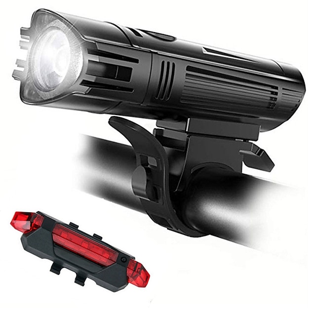 8000LM Bicycle Headlight Cycling Bike Front Lamp Rear Taillight USB Rechargeable