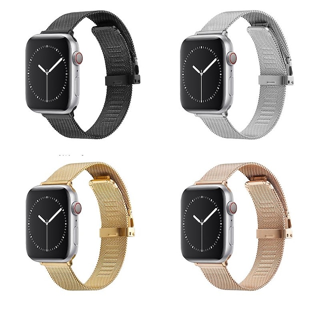 1 pcs Slimme horlogeband voor Apple iWatch Apple Watch-serie 7 / SE / 6/5/4/ 3/2/1 Milanese lus Metalband Roestvrij staal Effen Vervanging Polsband  8854430 2022 – €13.99