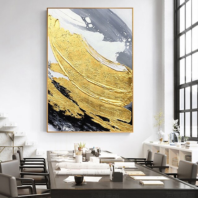 Home & Garden Wall Art | Oil Painting Hand Painted Modern Nordic style Abstract Gold Wall Art Home Room Decoration Rolled Canvas