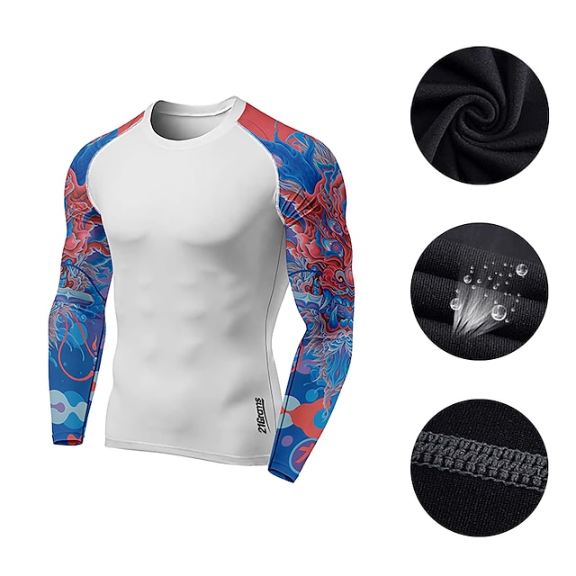 Sports & Outdoors Running, Jogging & Walking | 21Grams® Mens Long Sleeve Compression Shirt Running Shirt Top Athletic Athleisure