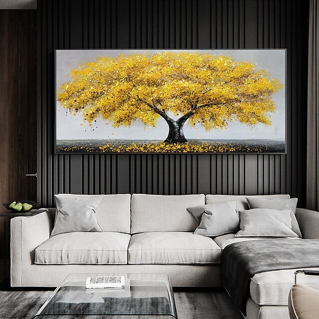 Home & Garden Wall Art | Oil Painting Handmade Hand Painted Wall Art Abstract PlantGolden Tower Tree Home Decoration Decor Stret