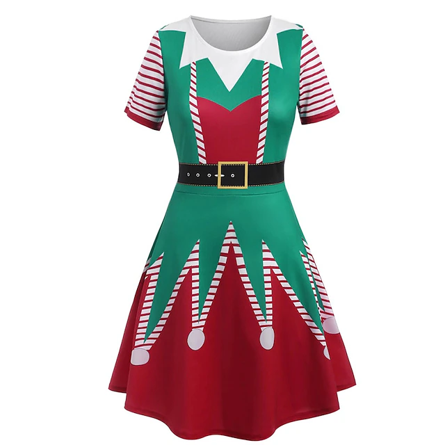 Dailywear Dress Christmas Dress Women S Costume Vintage Cosplay Christmas Christmas 2024 16 99