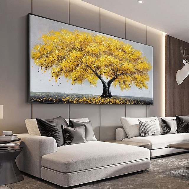 Home & Garden Wall Art | Oil Painting Handmade Hand Painted Wall Art Abstract PlantGolden Tower Tree Home Decoration Decor Stret