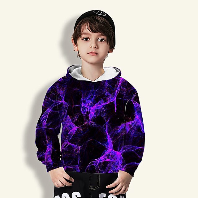 Baby & Kids Boys Clothing | Kids Boys Hoodie & Sweatshirt Long Sleeve 3D Drawstring Purple Children Tops Active Basic Childrens 