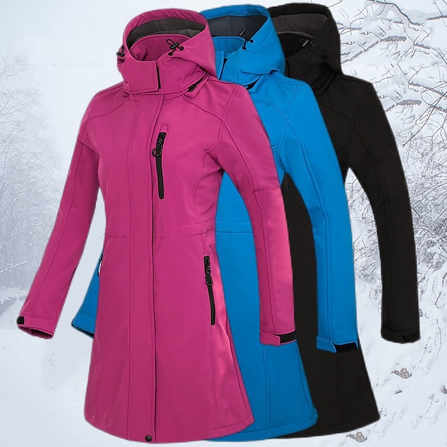 Women’s Hooded Winter Snow Ski Rain Jacket Green Medium Waterproof Windproof Softshell Fleece Coat Outdoor Multi-Pockets Winter Coats for Camping,Hiking & Casual Daily