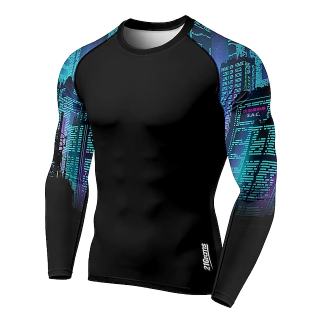 Sports & Outdoors Running, Jogging & Walking | 21Grams® Mens Long Sleeve Compression Shirt Running Shirt Top Athletic Athleisure